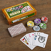 Покер, набор для игры, карты 52 листа, фишки 88 шт