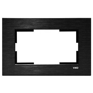 ЭЛЕКТРИЧЕСКИЙ МЕТАЛЛИЧЕСКАЯ ЧЕРНАЯ ДАОЙНАЯ ГОРИЗОНТАЛЬНАЯ РАМКА ДЛЯ ДВОЙНЫХ РОЗЕТОКNOVELLA ELOX SIYAH