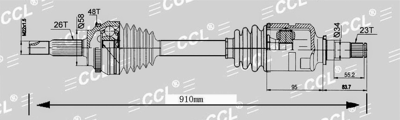 Привод в сборе Toyota TO-8-073 Corolla ZZE121 1,6 EUR 2002-2006 передний правый