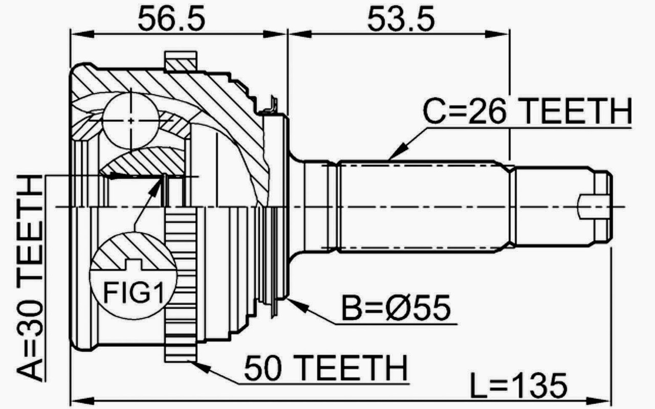 ШРУСы(граната) Honda HO-025A CR-V I RD1 JAP, Civic EG7, EJ 1994-2000 наружный правый и левый