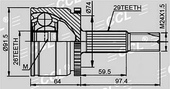 ШРУСы(граната) LAND ROVER RV-018 Range Rover Sport (LS)I/II, Discovery 2005-2014 наружный правый и левый