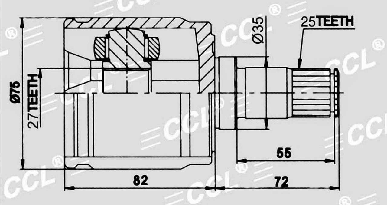 ШРУСы(граната) Honda HO-556 Fit City GE8/GM2 2009- внутренний левый