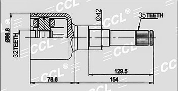 ШРУСы(граната) Mazda FD-526 Tribute EP 2,3/3,0 2000-2005 внутренний левый