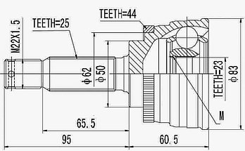 ШРУСы(граната) Mitsubishi MI-012A Galant EA1A 1,8GDI: V4: Jap 1998-2003 наружный правый и левый