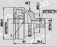 Audi AD-005A 80 B4 2.0 ABC 1991-1994 сыртқы оң және сол жақ түйіндемелері(граната)