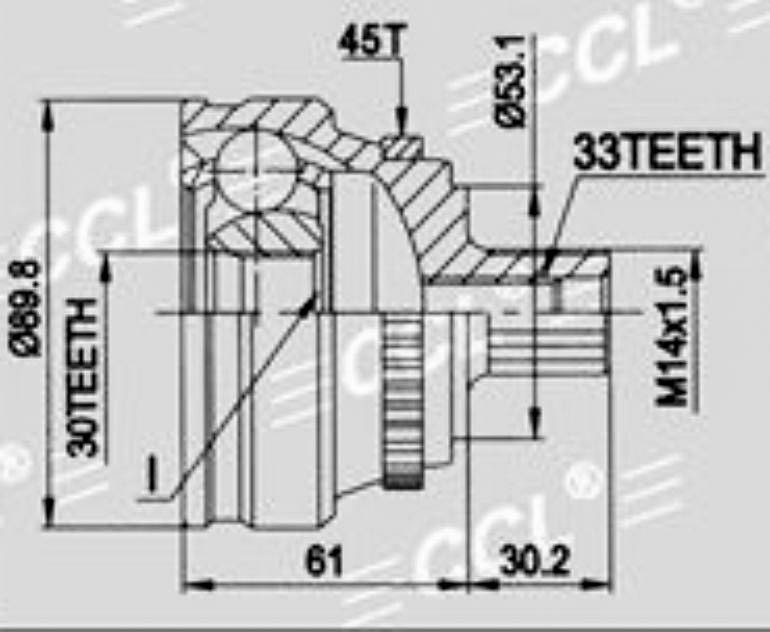 ШРУСы(граната) Audi AD-005A 80 B4 2,0 ABC 1991-1994 наружный правый и левый - фото 1 - id-p91073290