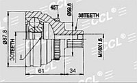 ШРУСы(граната) Audi AD-010A 100/A6 C4 2,3-2.6 ABS 1991-1998 наружный правый и левый