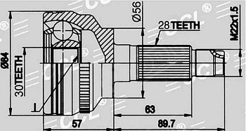 ШРУСы(граната) Mazda MZ-034A Capella 626 GF 1997-2002 наружный правый и левый