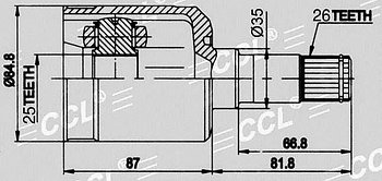 ШРУСы(граната) Mazda MZ-504 Capella 626 GD 2,0/ 2,2 1987-1994 внутренний левый
