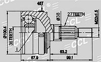 ШРУСы(граната) Mercedes ME-004A Vito W638 1999-2005 наружный правый и левый