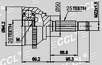 ШРУСы(граната) Mitsubishi MI-040 Sonata III 3,0 наружный правый и левый