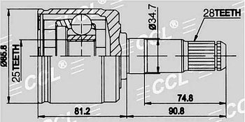 ШРУСы(граната) Mitsubishi MI-512 Delica P0#W-P3#W; PD5#W-PD8#W 2,5 MT; Pajero II V14W-V55W 2,5 4WD 1987-1998