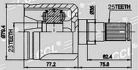 ШРУСы(граната) Mitsubishi MI-539 Galant E55 1,8 2,0 4-Cyl 1994-1998 внутренний правый и левый