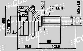 ШРУСы(граната) Nissan NI-007A Prairie 2,0 M11 4wd Primera 1,6 ABS 1989-1994 наружный правый и левый