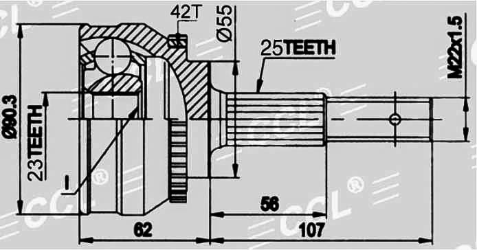 ШРУСы(граната) Nissan NI-022A Sanny Almera N14 B14 1,6 ABS 1990-1999 наружный правый и левый