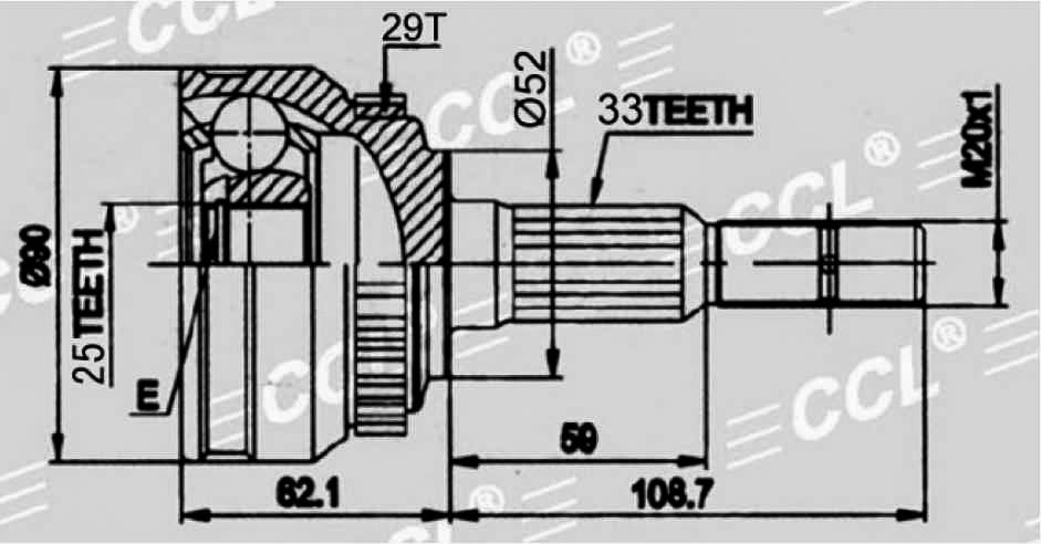 ШРУСы(граната) Opel OP-007A Ascona1.6/1.8/ 2,0 VECTRA 1,6/ 1,8/ 2,1 ABS наружный правый и левый - фото 1 - id-p91073446