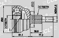 ШРУСы(граната) VW VW-029 Golf III (2.0 16V 2.8) Passat(2.0V 2.8) 1991-1997 наружный правый и левый