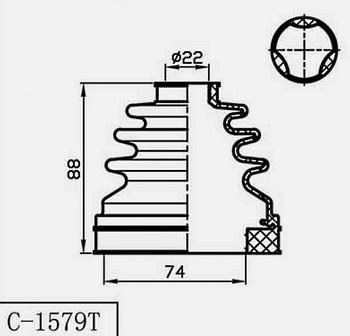 Пыльник Пыльник гранат C-1579 Универсальный  внутренний
