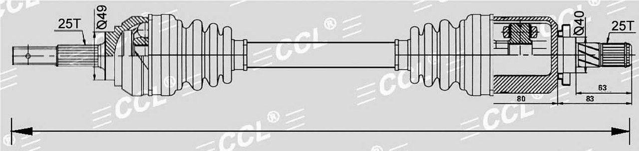 Привод в сборе Nissan NI-8-050A Tiida C11 2005-2012 передний правый