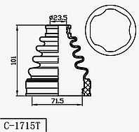 Пыльник Пыльник гранат C-1715 RAV4 ACA2#; RX330 II 2000-2005 внутренний