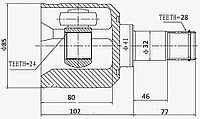 ШРУСы(граната) Mitsubishi MI-588 Diamante II F31A 2.5 1995-2001 внутренний левый