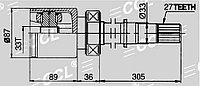 ШРУСы(граната) Nissan NI-566 Qashqai 2WD, X-Trail II T31 2,0 4WD 2007-20013 внутренний правый