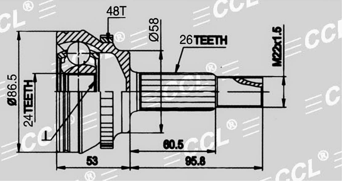 ШРУСы(граната) Toyota TO-064A Prius USA Corolla ZZB123, 2000-2008 наружный правый и левый