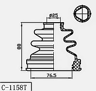 Пыльник Пыльник гранат C-1158 Previa TCR11, Lite ace CR30/50 FR/IN, HiAce, Regius RR/IN 4wd 1990-1999