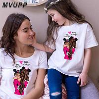 Одинаковые футболки для мамы и дочки (цена за женскую футболку)