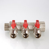 Коллектор с отсекающими кранами 3/4" 3 выхода на 1/2", фото 6