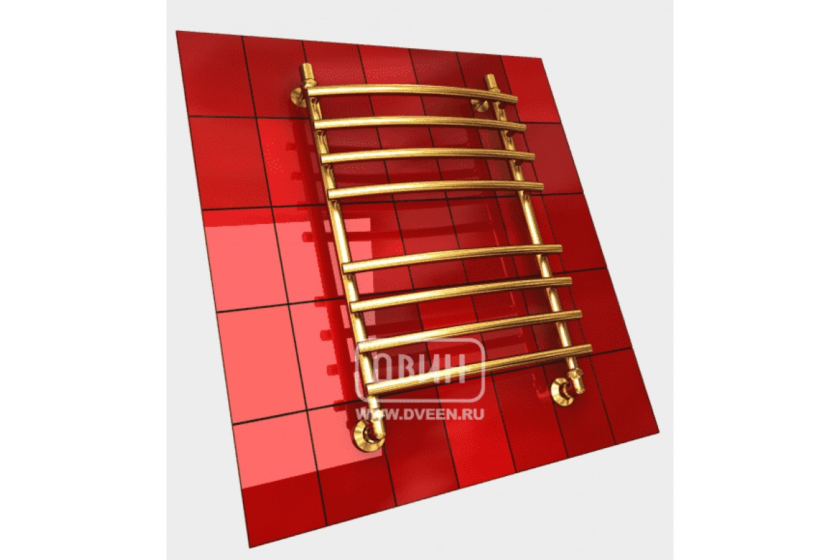 Полотенцесушитель ДВИН R primo 100/60 1"-3/4"-1/2" Водяной (К3, золотой хром)