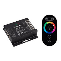 Контроллер ARL-OVAL-RGB Black (12-24V, 3x10A, ПДУ Овал, RF, RJ45) (arlight, IP20 Металл, 3 года)
