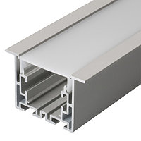 Профиль с экраном S2-LINIA55-F-2500 ANOD+OPAL (arlight, Алюминий)
