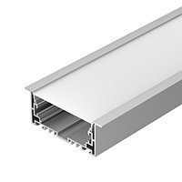 Профиль с экраном S2-LINIA94-F-2500 ANOD+OPAL (arlight, Алюминий)
