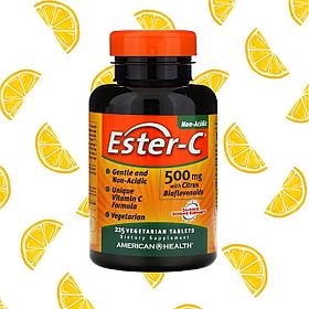 Ester-C с цитрусовыми биофлавоноидами American Health 500 мг. Витамин С - Vegan, 225 капсул