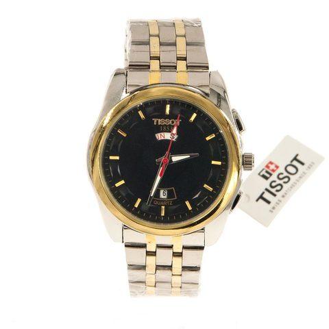 Часы наручные с календарем и днем недели Tissot 290.421 [реплика HQ] (Золотой с серебряным)