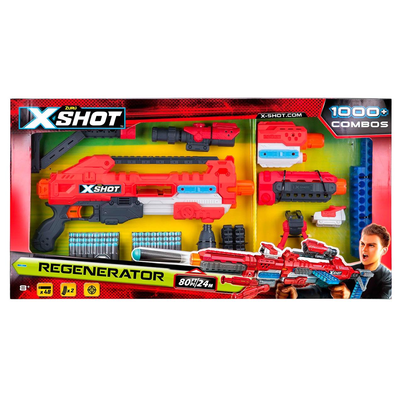 Набор для стрельбы X-SHOT Regenerator бластер 2 рожка 48 дротиков - фото 2 - id-p91484699
