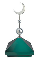 Навершие. Купол на мазар. Цвет зеленый с объемным полумесяцем d-230 серебро с 2-мя шарами