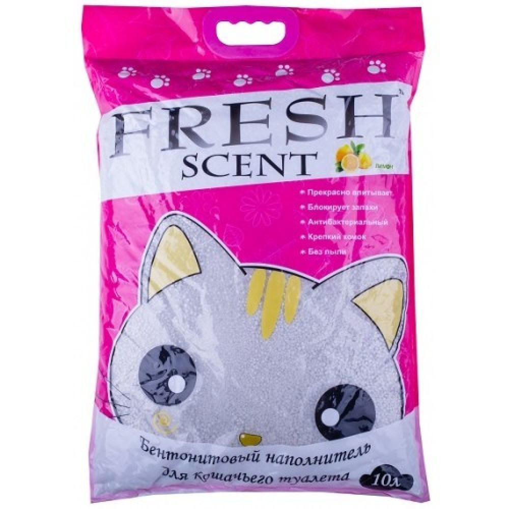 Fresh Scent (Фреш Сцент) Наполнитель комкующийся Лимон, 10 л, фото 1
