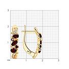 Серьги из золочёного серебра с гранатами и фианитами SOKOLOV позолота, с английским замком 92022468, фото 2