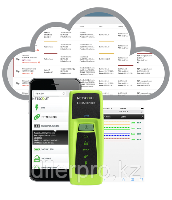 NETSCOUT LINKSPRINTER 300 - тестер сети Ethernet с модулем Wi-Fi и функцией тестирования кабеля - фото 3 - id-p70323830