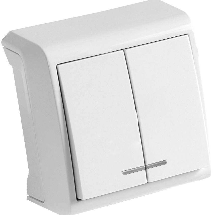 Накладной двойной выключатель с подсветкой VERA VIKO, фото 1