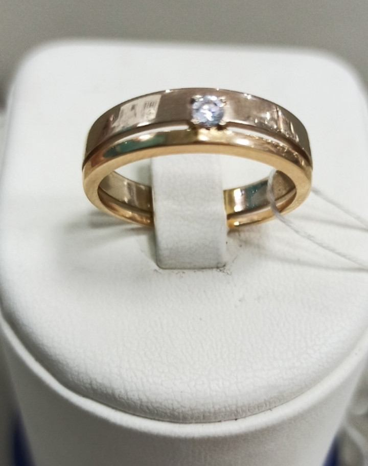 Обручальное кольцо с фианитом / 16,5 размер - фото 1 - id-p82945721