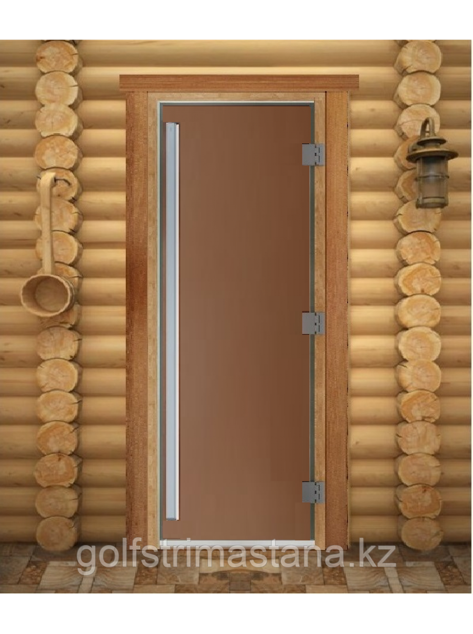 Дверь для бани "ПРЕСТИЖ", Бронза, Матовое