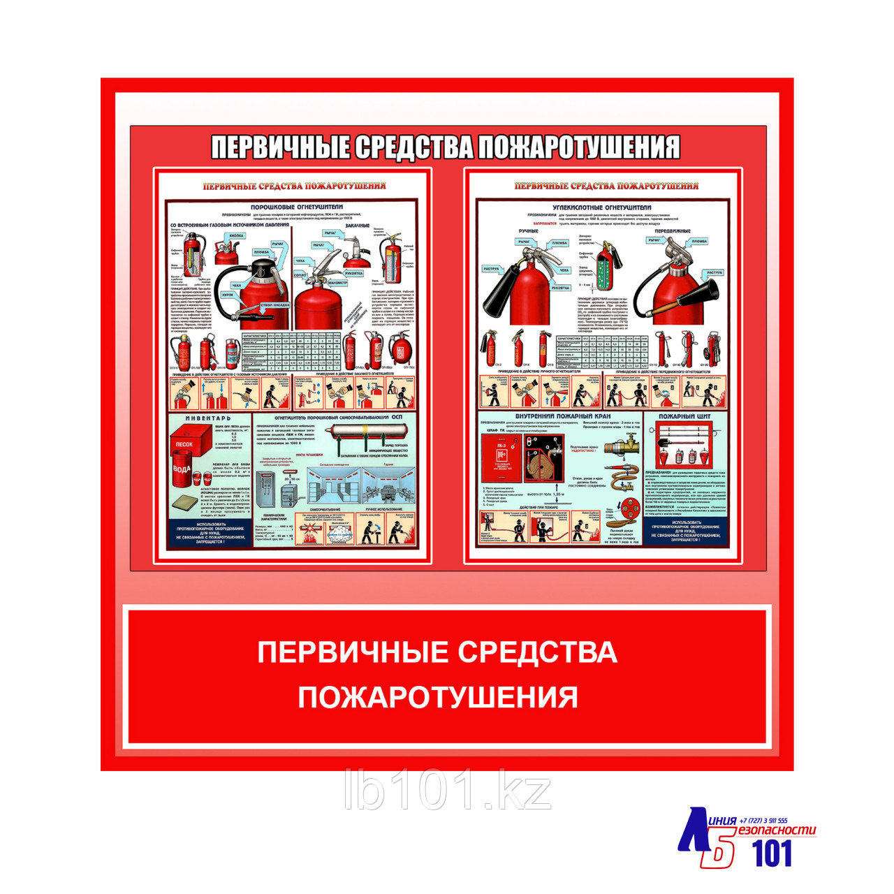 Плакат "Первичные средства пожаротушения", фото 1