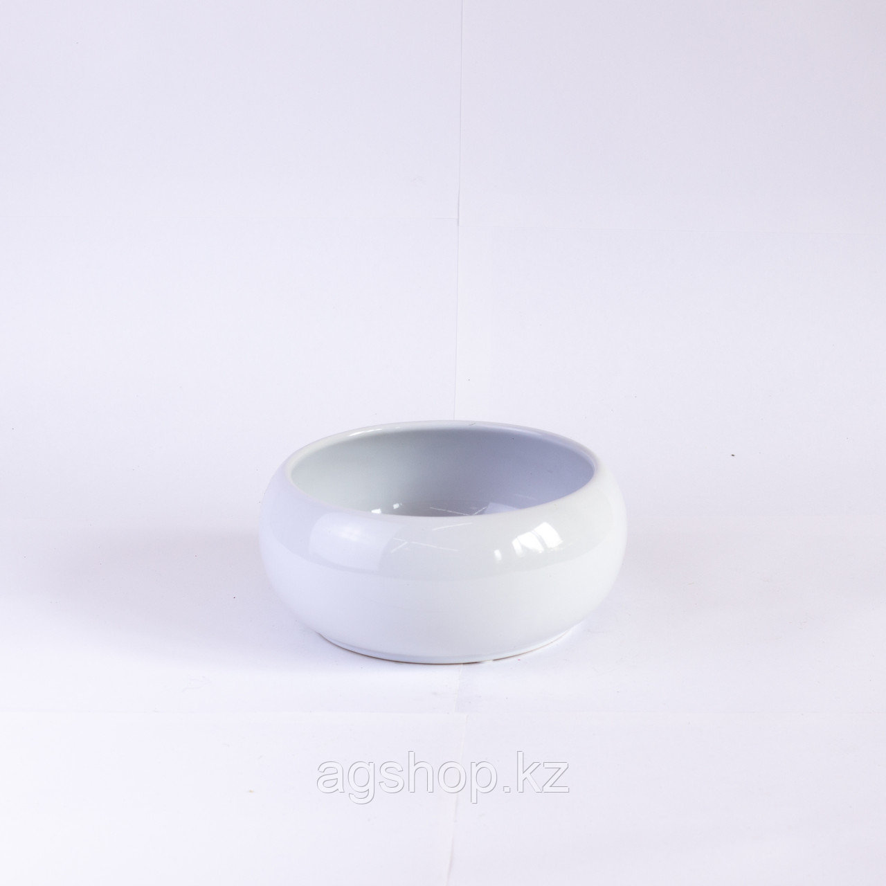 Бонсайница круглая из керамики белая глянцевая - фото 1 - id-p91510607