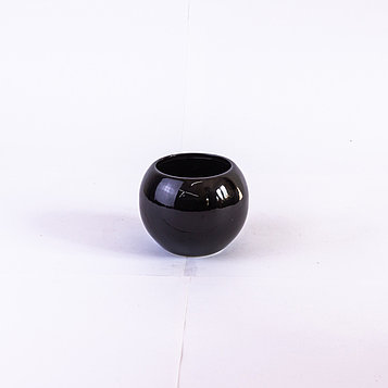 Ваза шар из керамика черная глянцевая
