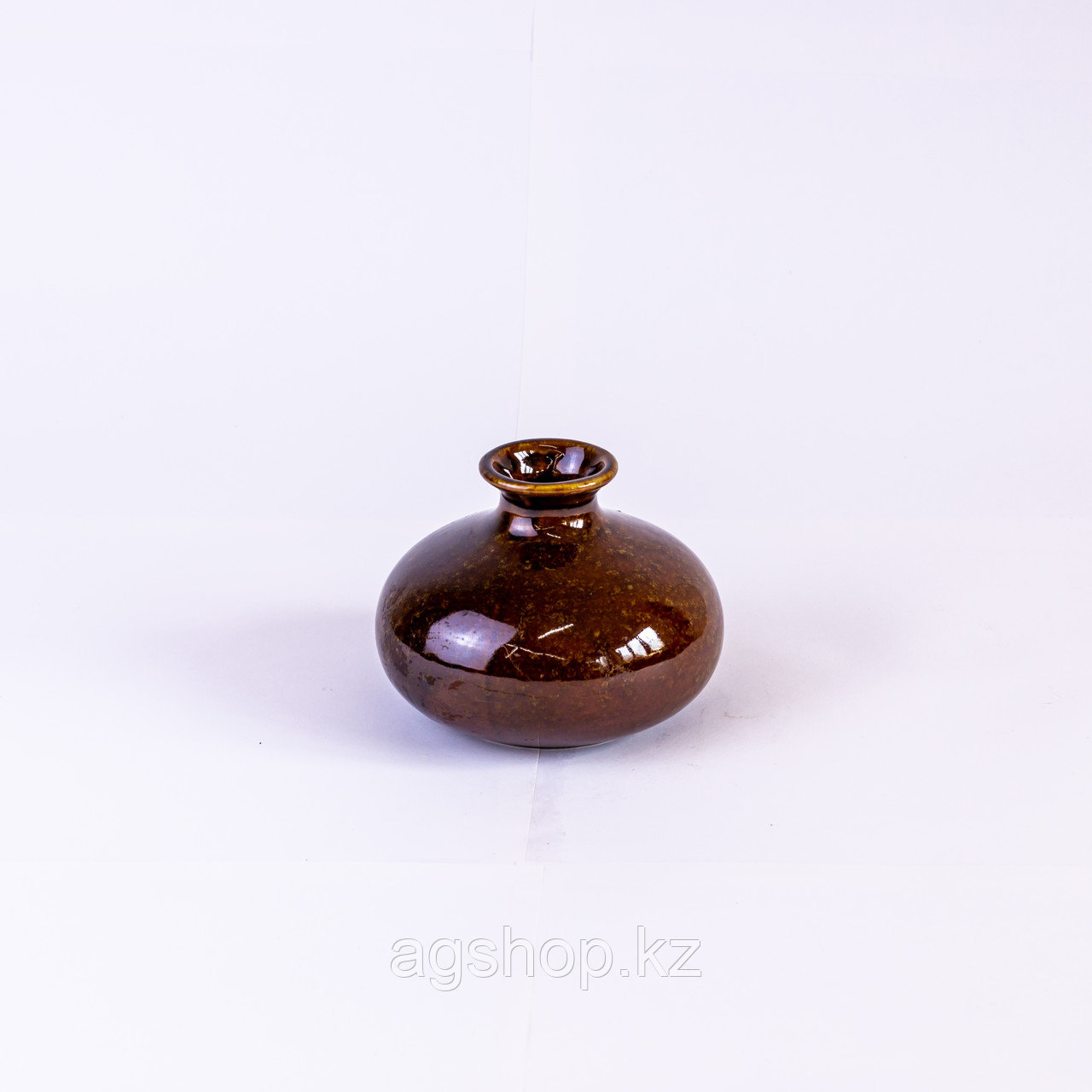 Ваза сосуд из керамики коричневая глянцевая D11,5см. d4,5см. H9см. - фото 1 - id-p91510635