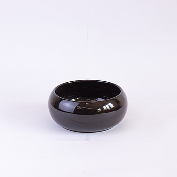 Бонсайница круглая из керамики черная глянцевая D18,5см. d15см. H8см.