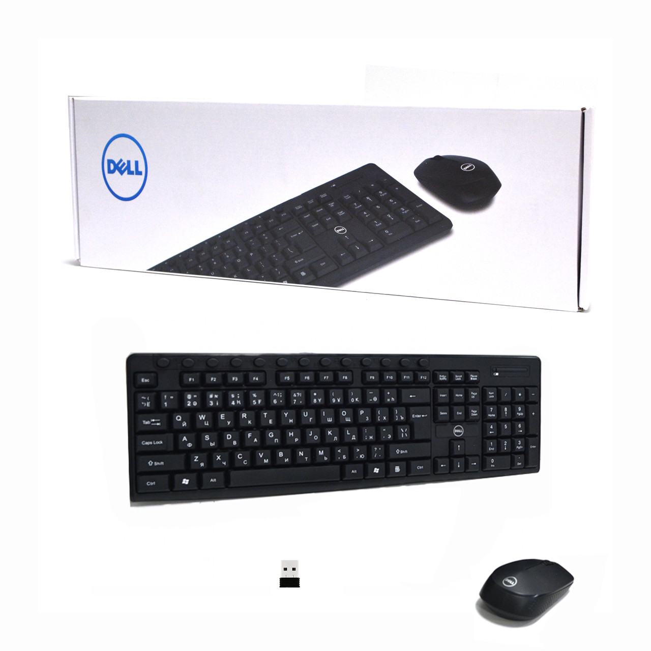 Комплект клавиатура и мышь беспроводные с USB- приемником на батарейках ...